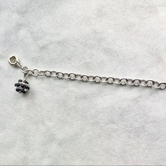 David Yurman oval link bracelet /black onyx charm - Picture 3 of 7